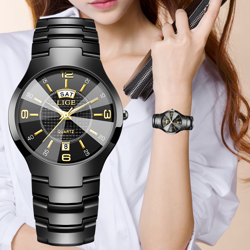 Luxury Ceramic Watch - LIGE 패션 우아한 여성용 손목시계 럭셔리