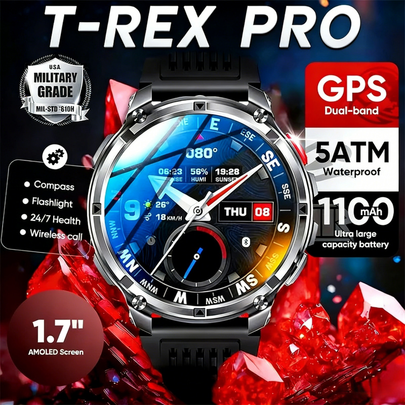 Smartwatch Running Watches For Men - 야외용 군용 스마트워치 푸시 메시지 사용자