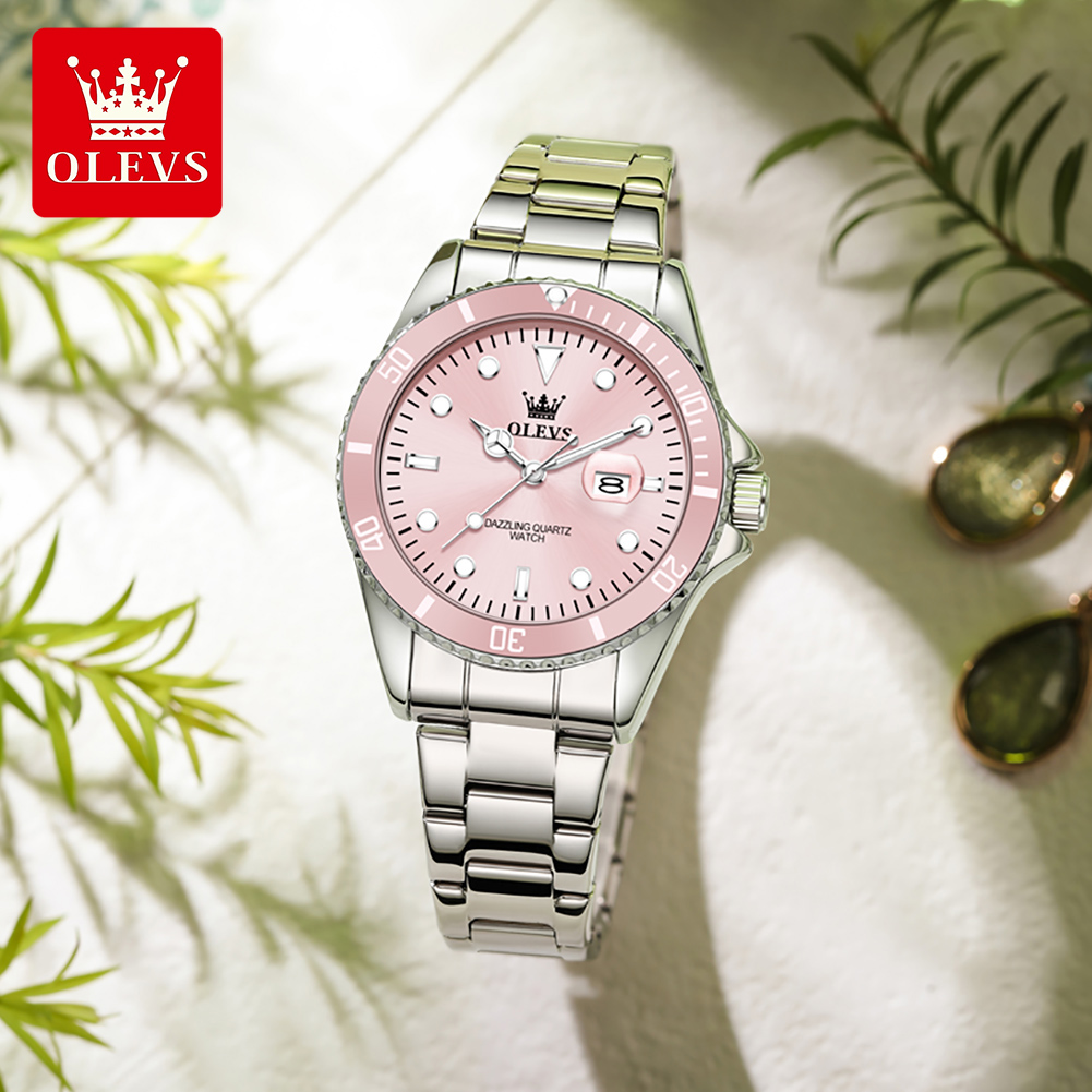 Luxury Ceramic Watch - OLEVS 럭셔리 쿼츠 여성용 시계 스틸