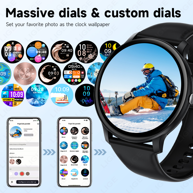 LIGE 블루투스 통화 여성 스마트 시계 남성 스포츠  - Smartwatch Latest Watches For Women 리뷰 및 가격