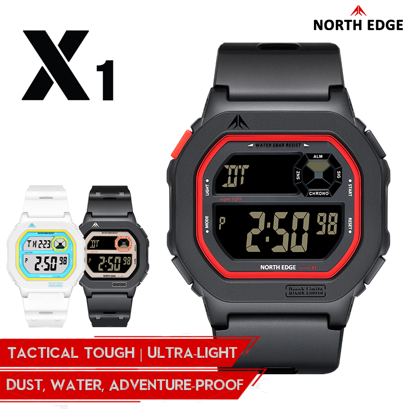 NORTH EDGE X1 사각 스크린 디지털 시계 20 - Tide Watch Surf 리뷰 및 가격