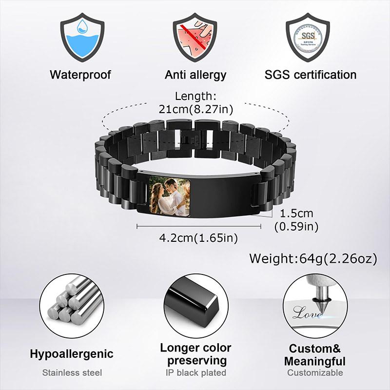 사용자 정의 그림 텍스트 팔찌 시계 밴드 스테인레스 스 - Smartwatch Sports Watches For Men 리뷰 및 가격