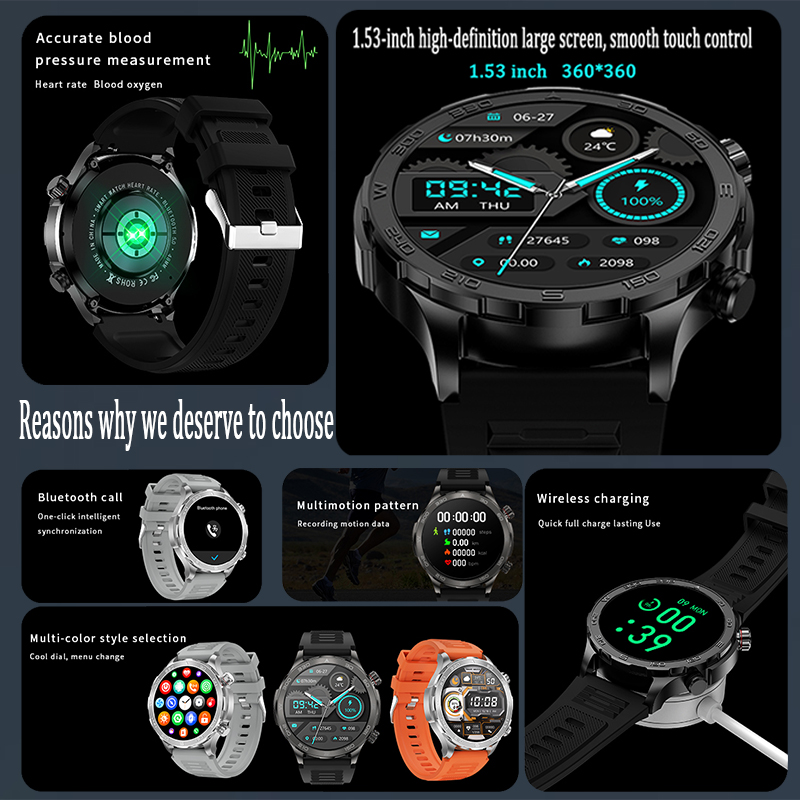 새로운 GPS 트랙 스마트워치 남성용 AMOLED HD - Smartwatch Sports Watches For Men 리뷰 및 가격