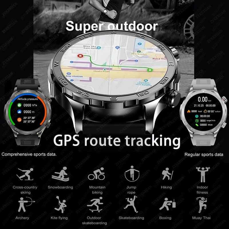 새로운 GPS 트랙 스마트워치 남성용 AMOLED HD - Smartwatch Sports Watches For Men 리뷰 및 가격