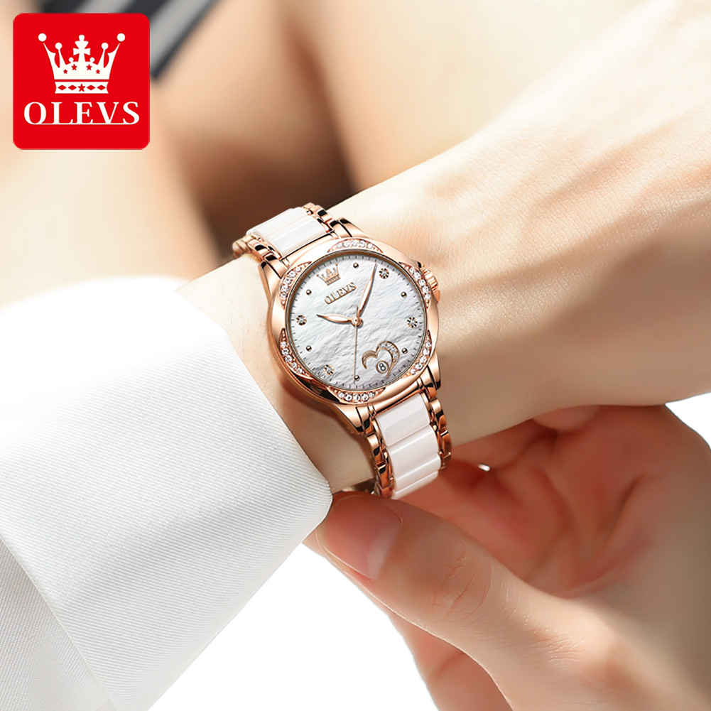 OLEVS 6631 우아한 여성용 시계 세라믹 스트랩  - Ladies Fashion Watch 리뷰 및 가격