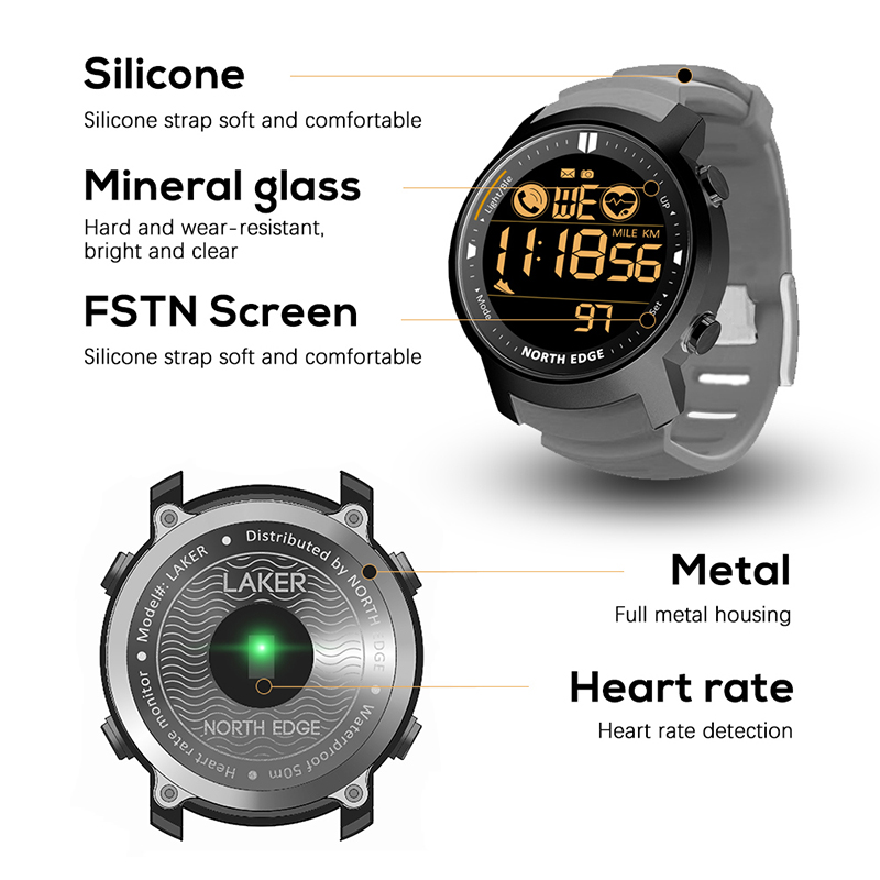 NORTH EDGE 남성용 스마트 워치, 심박수 모니터 - Smartwatch Running Watches For Men 리뷰 및 가격