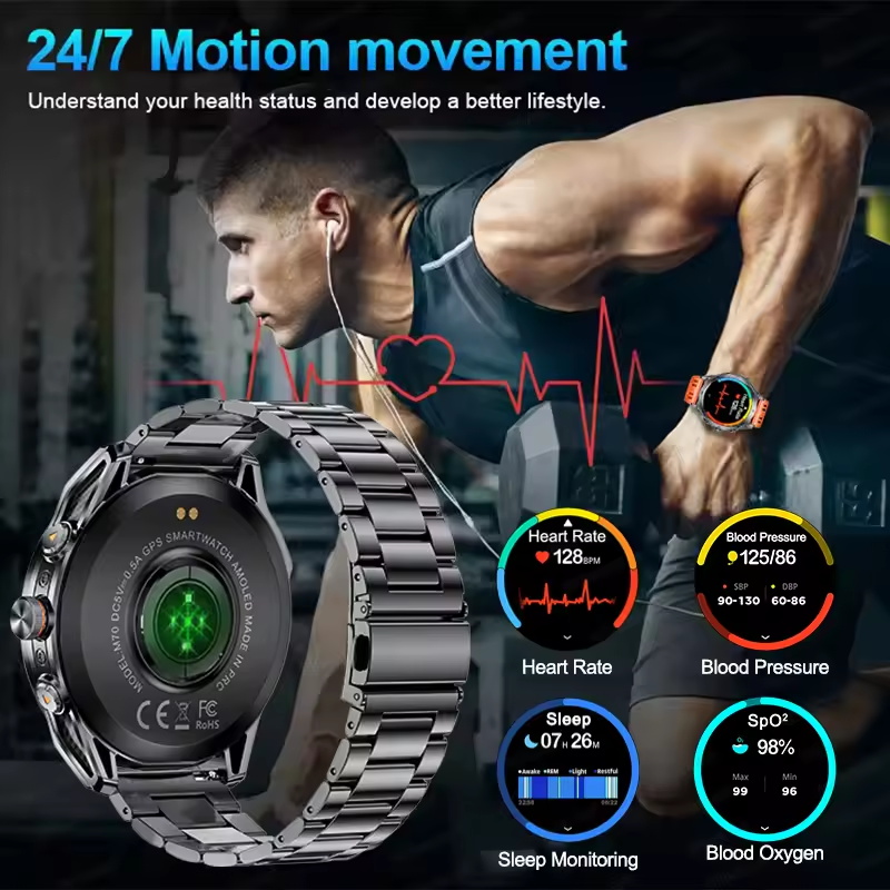 고급 스포츠 스마트워치 10ATM 방수 1000mAh  - Smartwatch Running Watches For Men 리뷰 및 가격