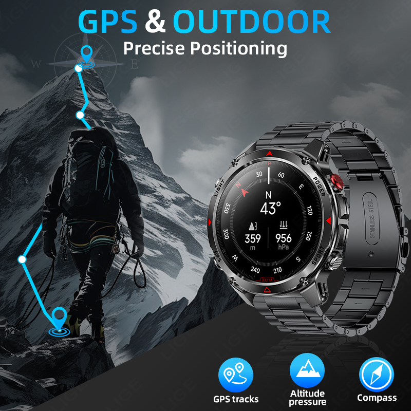 LIGE 신형 전문가용 GPS 스포츠 스마트워치 아웃도 - Smartwatch Running Watches For Men 리뷰 및 가격