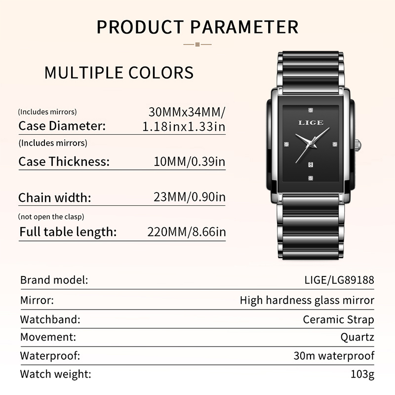 LIGE 새로운 럭셔리 여성 시계 우아한 세라믹 쿼츠  - Luxury Ceramic Watch 리뷰 및 가격