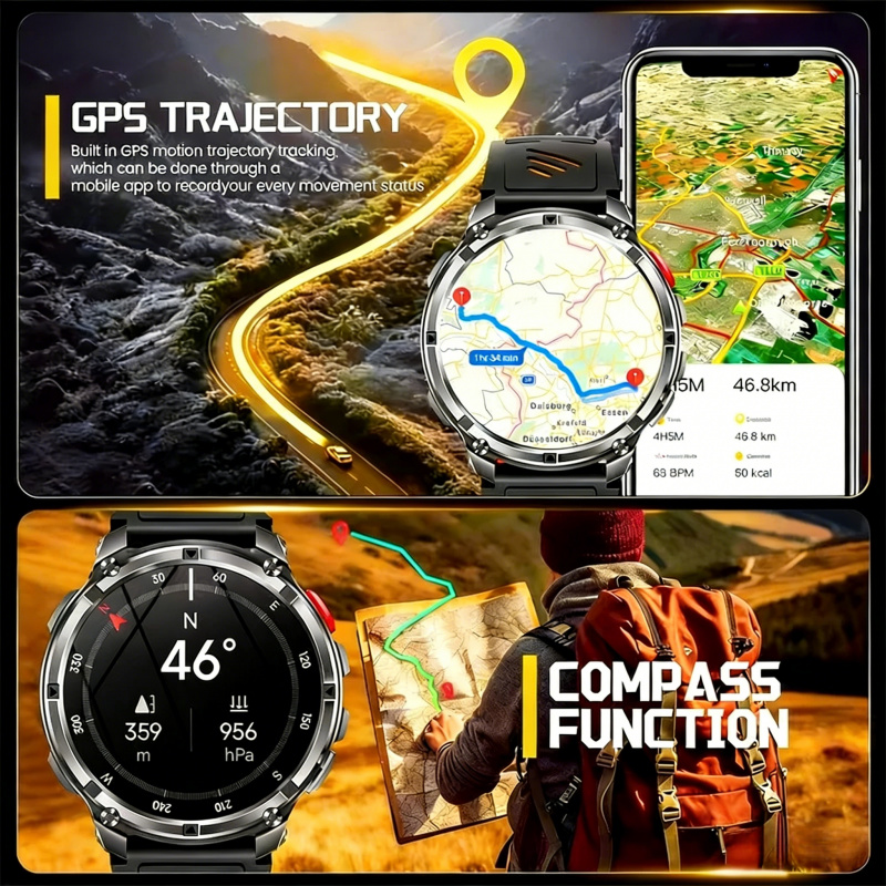 야외용 군용 스마트워치 푸시 메시지 사용자 지정 배경화 - Smartwatch Running Watches For Men 리뷰 및 가격