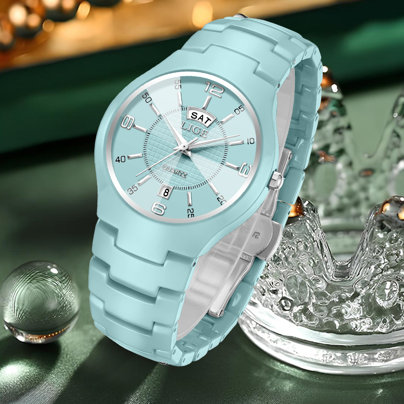 LIGE 우아한 여성 시계 패션 럭셔리 날짜 요일 표시 - Luxury Ceramic Watch 리뷰 및 가격