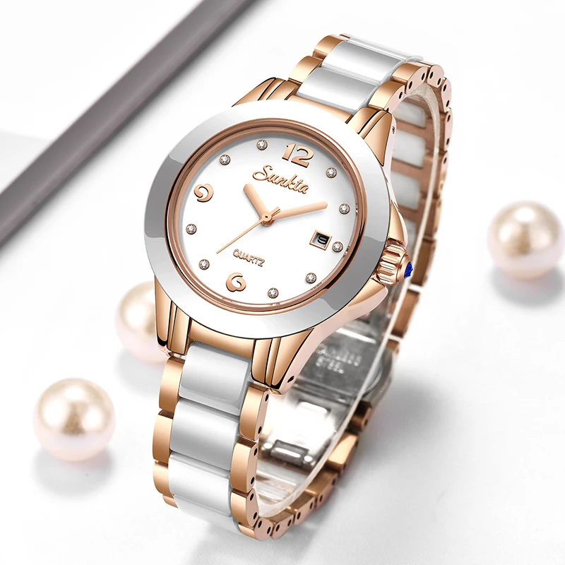 Sunkta 패션 캐주얼 쿼츠 여성 시계 우아한 럭셔리 - Luxury Ceramic Watch 리뷰 및 가격