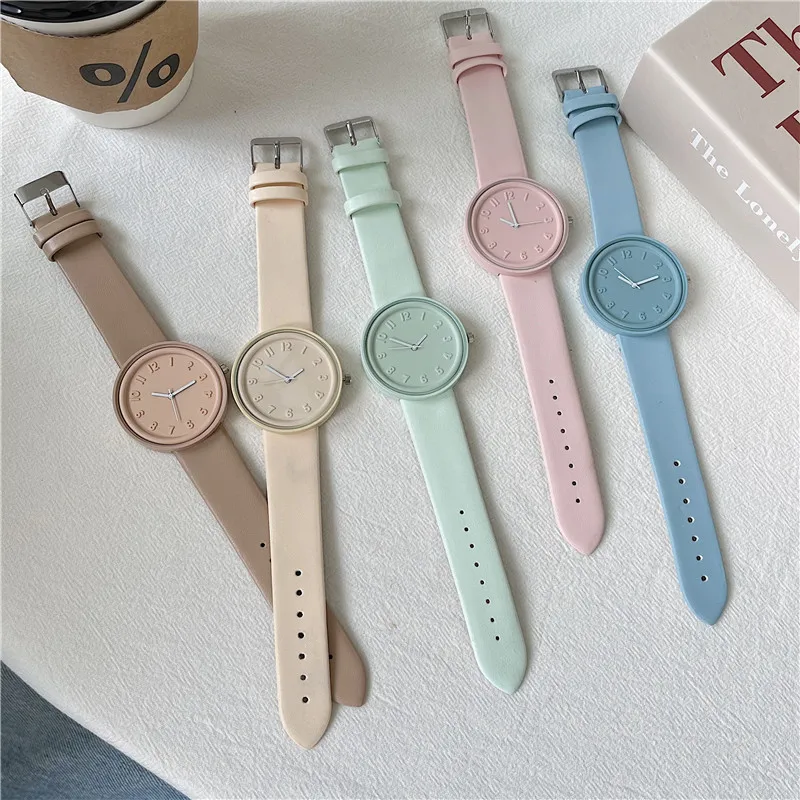 여성용 마카롱 컬러 시리즈 시계, 고품질 패션 쿼츠 시 - Minimalist Thin Watch 리뷰 및 가격