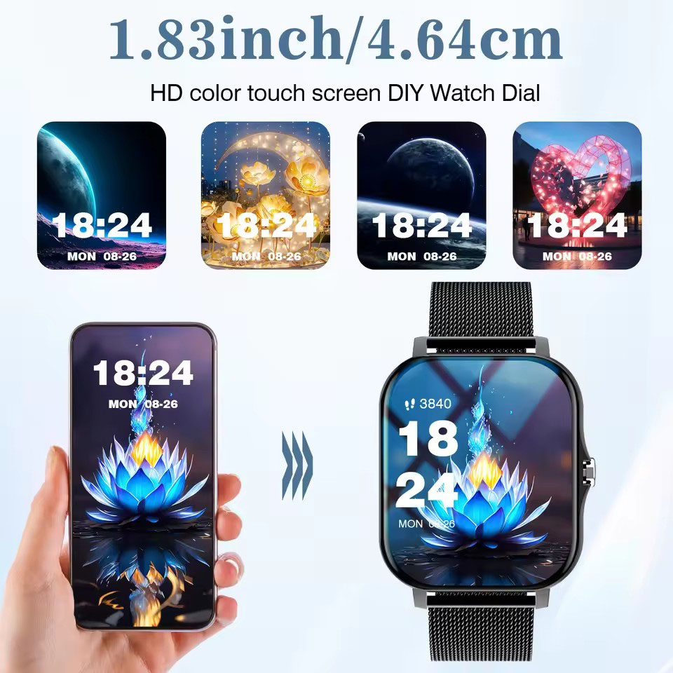 최신 업그레이드된 패션 디자인 1.83인치 풀스크린 터 - Smartwatch Latest Watches For Women 리뷰 및 가격