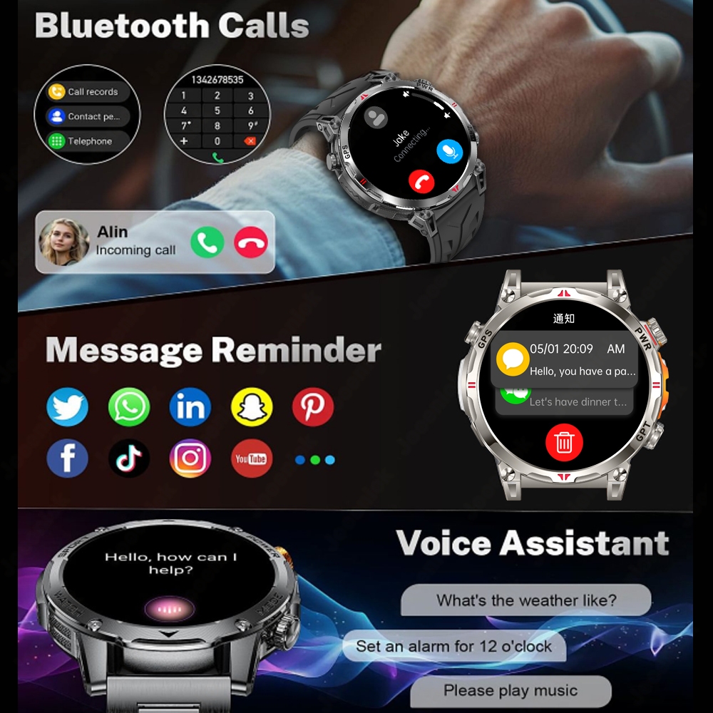 새로운 전문가용 GPS 스포츠 스마트워치 아웃도어 라이 - Smartwatch Running Watches For Men 리뷰 및 가격